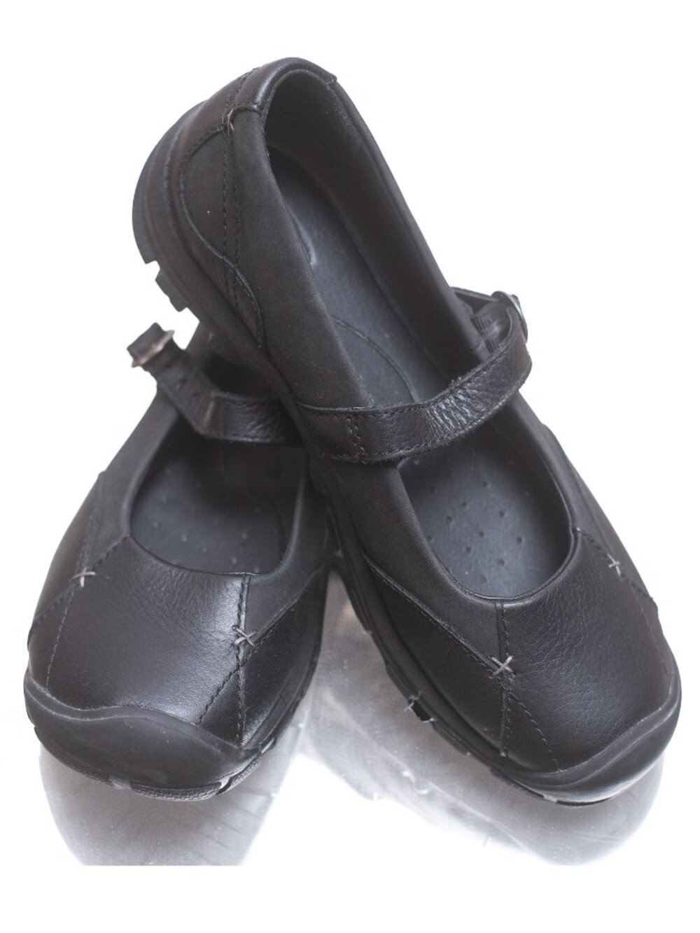 Y2K Style Keen Mary Jane Black Cush Ballet Flats Travel Shoes 10.5 French Girl